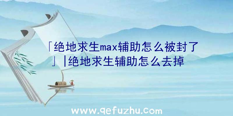 「绝地求生max辅助怎么被封了」|绝地求生辅助怎么去掉